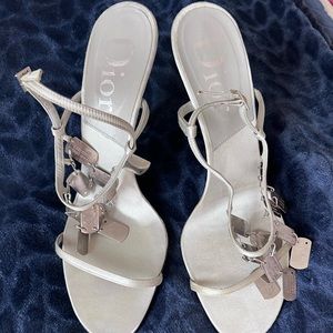 Silver Satin Dior Heels Sexxxy